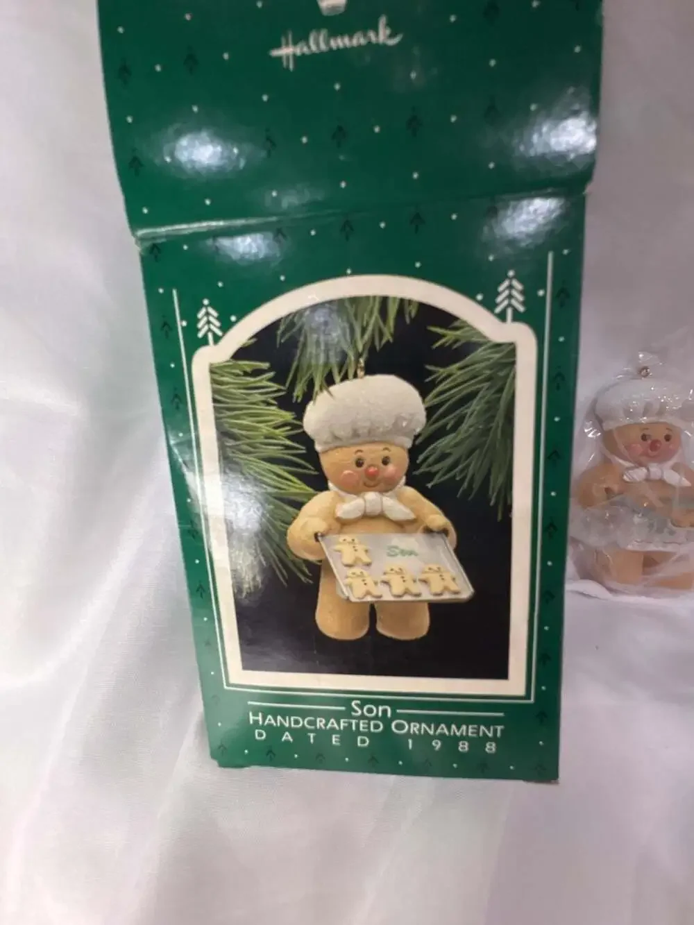 1988 Hallmark Keepsake Ornament: Son Gingerbread Cookie Boy with Cookies